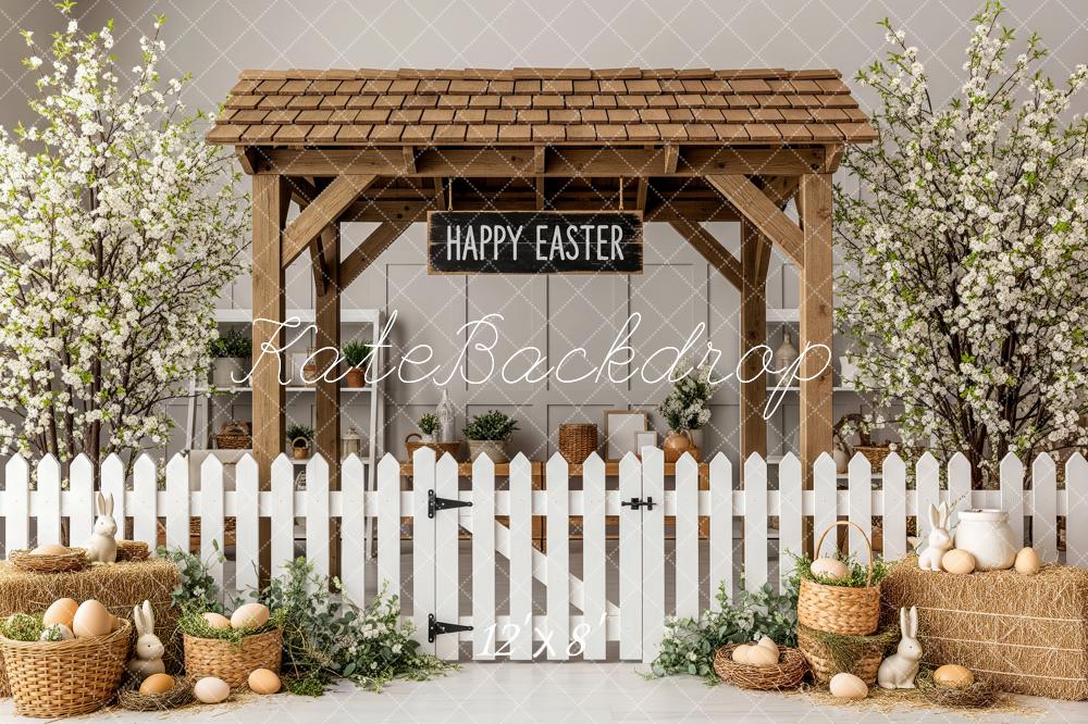Kate Easter Wooden Arbor White Fence Eggs Backdrop Designed by Patty Robert - Image 8