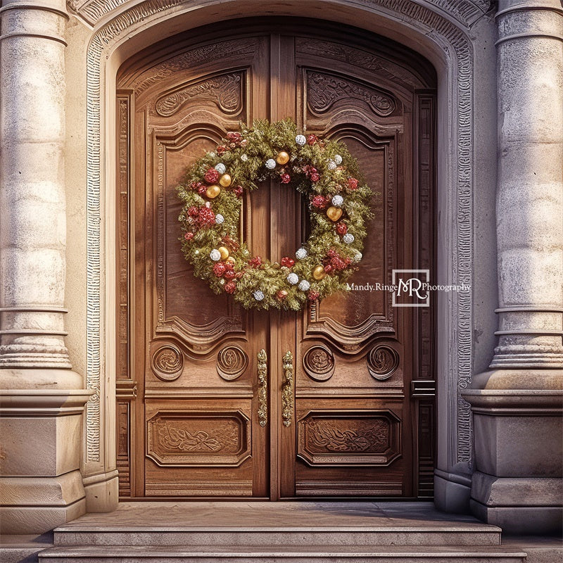 Kate Elegant Christmas Front Door Backdrop Designed by Mandy Ringe Photography - Image 2