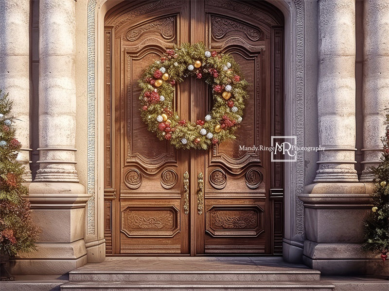 Kate Elegant Christmas Front Door Backdrop Designed by Mandy Ringe Photography - Image 3
