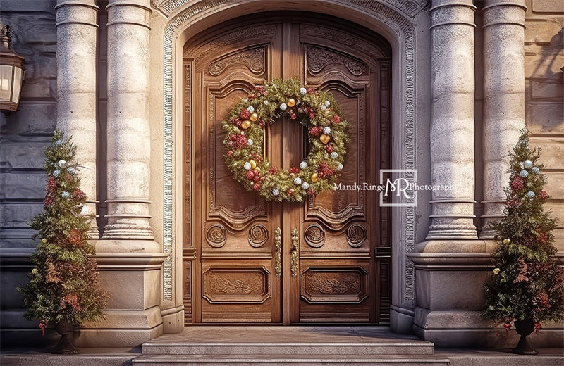 Kate Elegant Christmas Front Door Backdrop Designed by Mandy Ringe Photography - Image 4