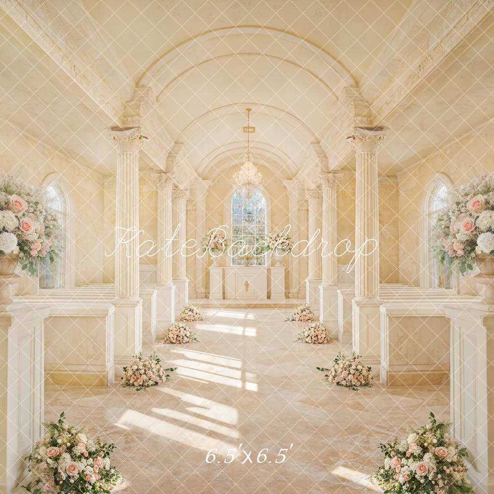 Kate Elegant Church Wedding Ceremony Floral Backdrop Designed by Emetselch - Image 2