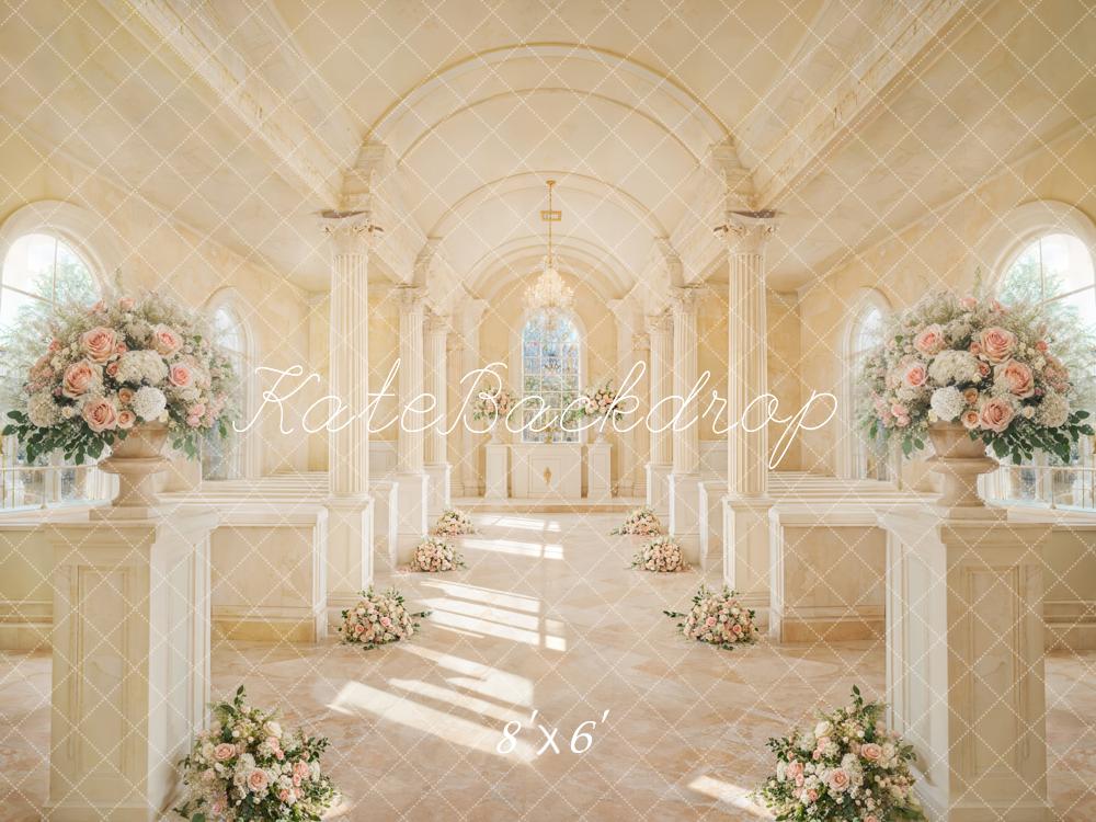 Kate Elegant Church Wedding Ceremony Floral Backdrop Designed by Emetselch - Image 3