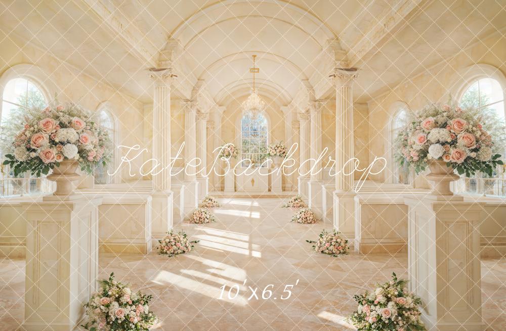 Kate Elegant Church Wedding Ceremony Floral Backdrop Designed by Emetselch - Image 4