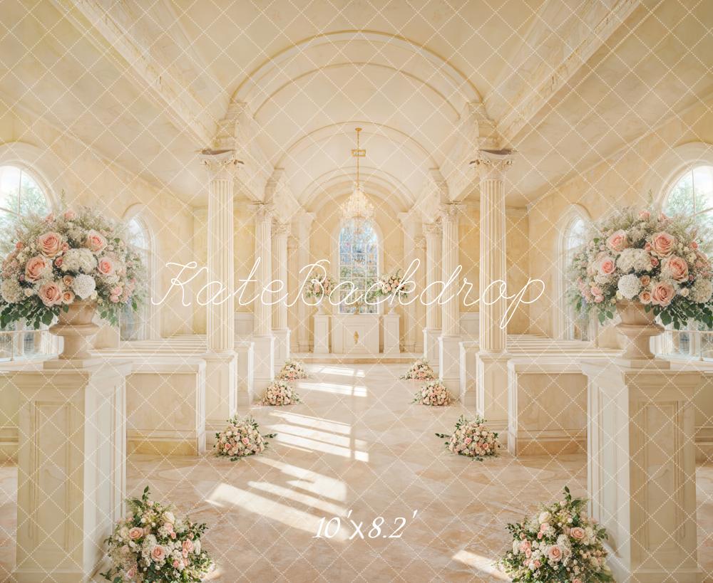 Kate Elegant Church Wedding Ceremony Floral Backdrop Designed by Emetselch - Image 5
