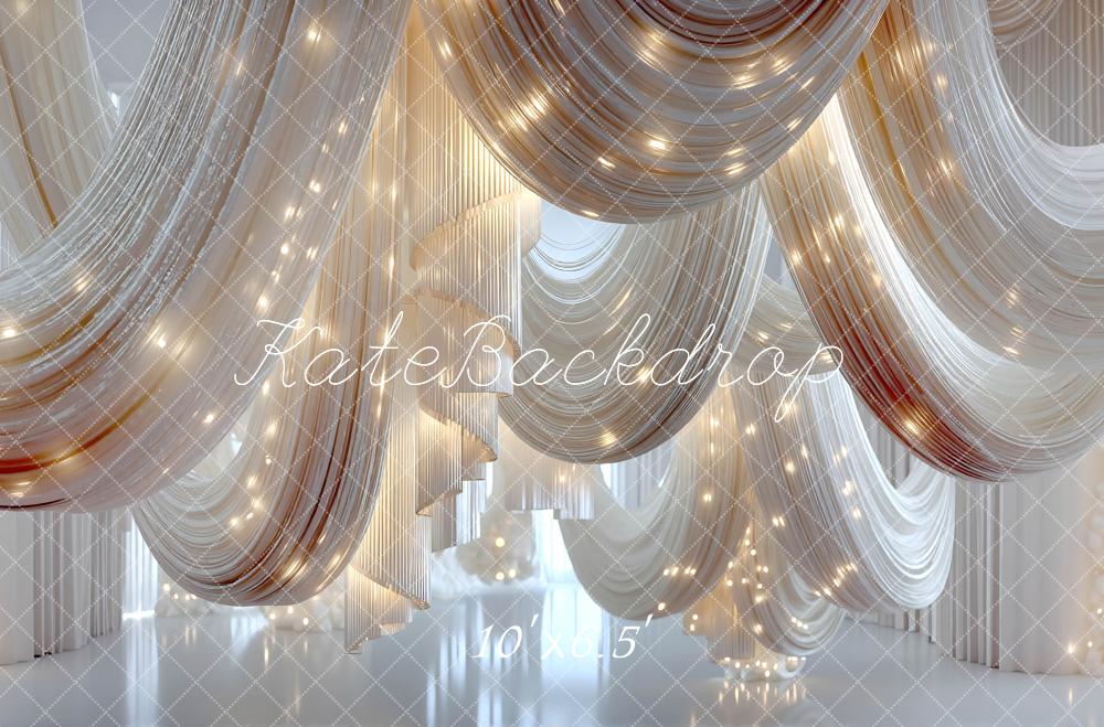 Kate Elegant Draped Fabric Fairy Lights Backdrop Designed by Mini MakeBelieve - Image 4