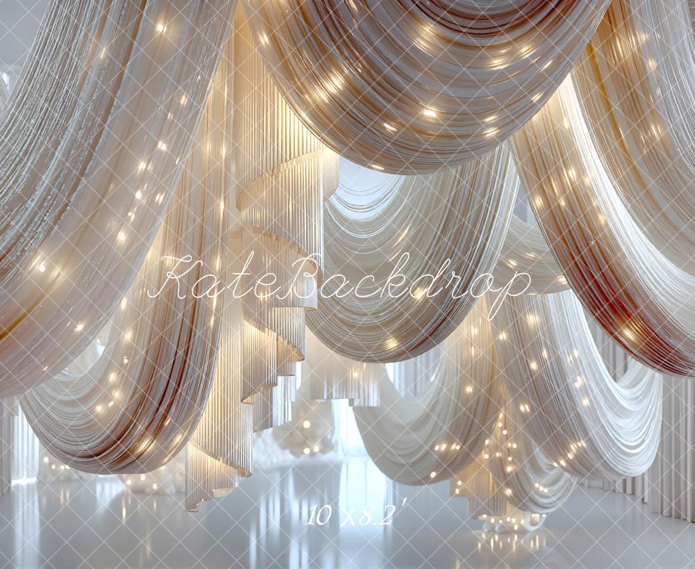Kate Elegant Draped Fabric Fairy Lights Backdrop Designed by Mini MakeBelieve - Image 6