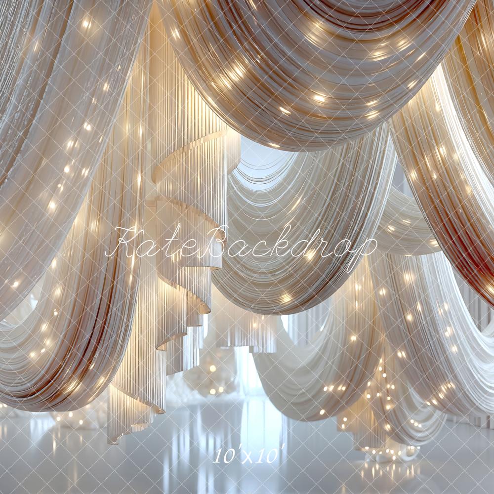 Kate Elegant Draped Fabric Fairy Lights Backdrop Designed by Mini MakeBelieve - Image 7