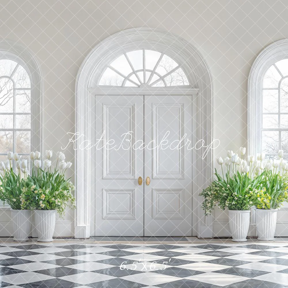 Kate Elegant Floral White Door Backdrop Designed by Emetselch - Image 2