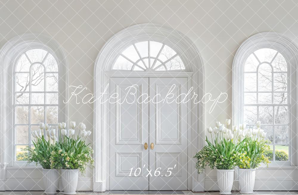 Kate Elegant Floral White Door Backdrop Designed by Emetselch - Image 4