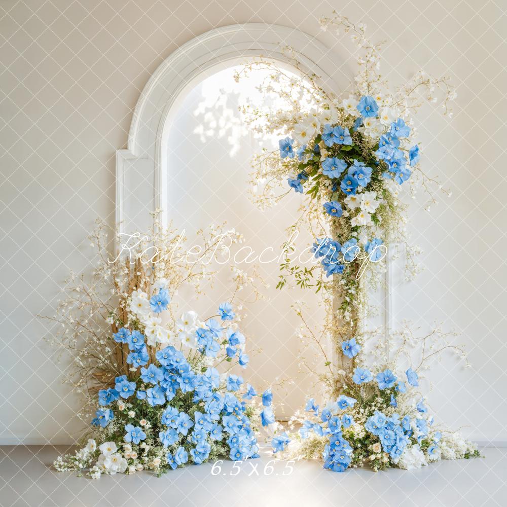 Kate Elegant Flower Arch Blue Backdrop Designed by Emetselch - Image 2