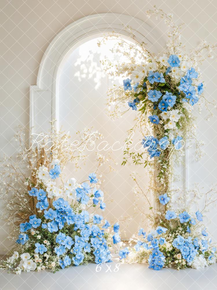 Kate Elegant Flower Arch Blue Backdrop Designed by Emetselch - Image 3