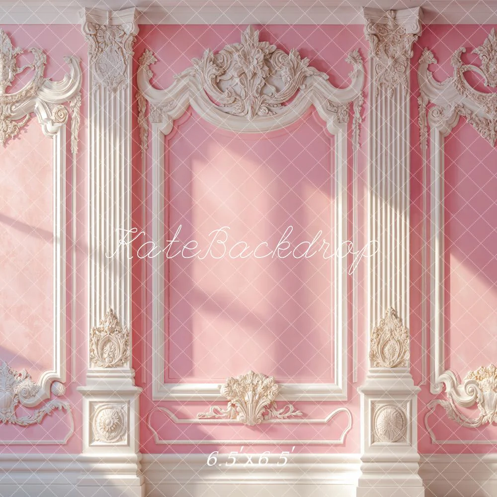 Kate Elegant Pink Vintage Wall Sunlight Backdrop Designed by Emetselch - Image 5