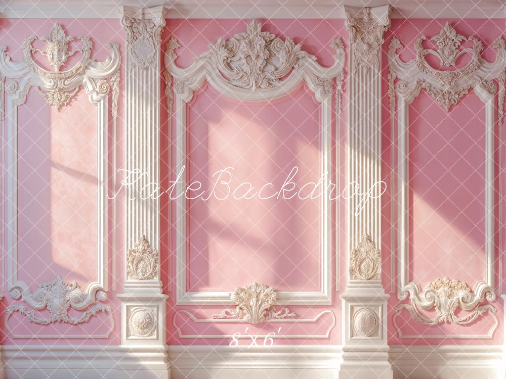 Kate Elegant Pink Vintage Wall Sunlight Backdrop Designed by Emetselch - Image 6