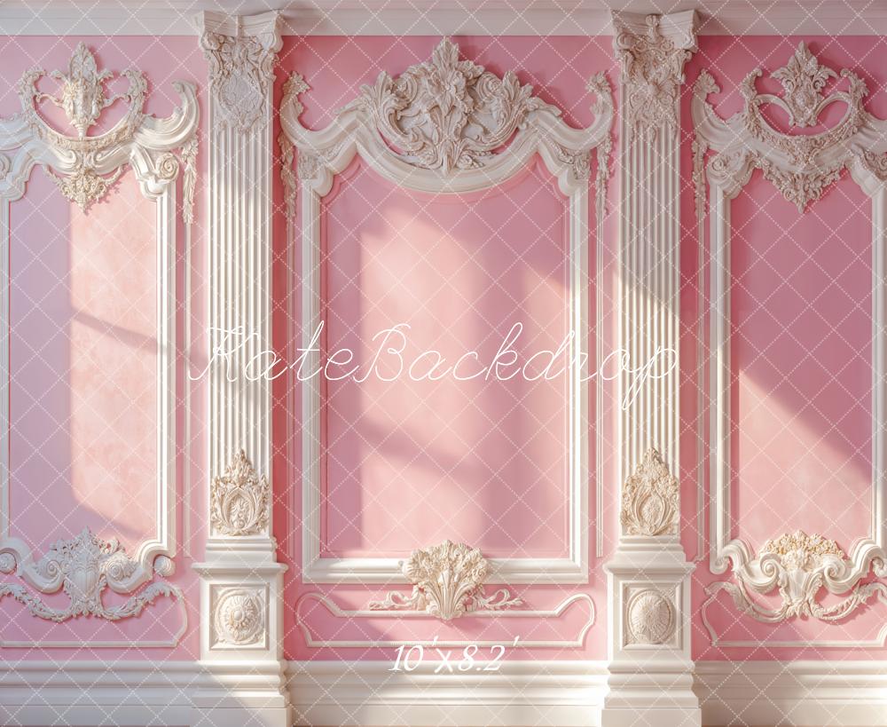 Kate Elegant Pink Vintage Wall Sunlight Backdrop Designed by Emetselch - Image 8