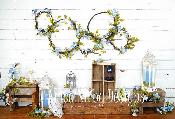 Kate Enchanted Blue Floral Wreaths Backdrops Designed by Arica Kirby - Image 2