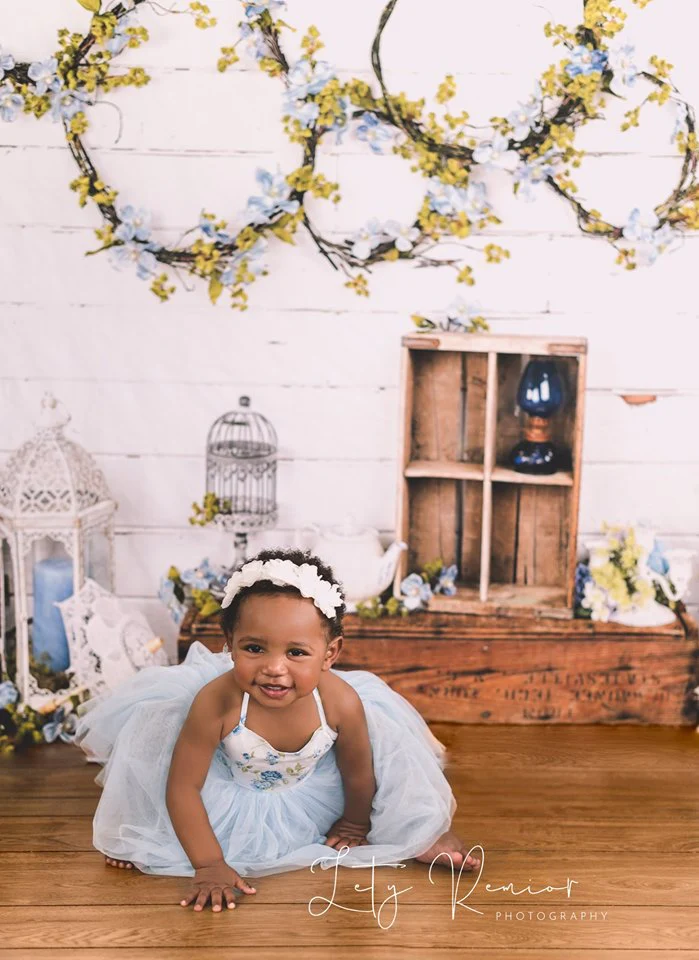 Kate Enchanted Blue Floral Wreaths Backdrops Designed by Arica Kirby - Image 3