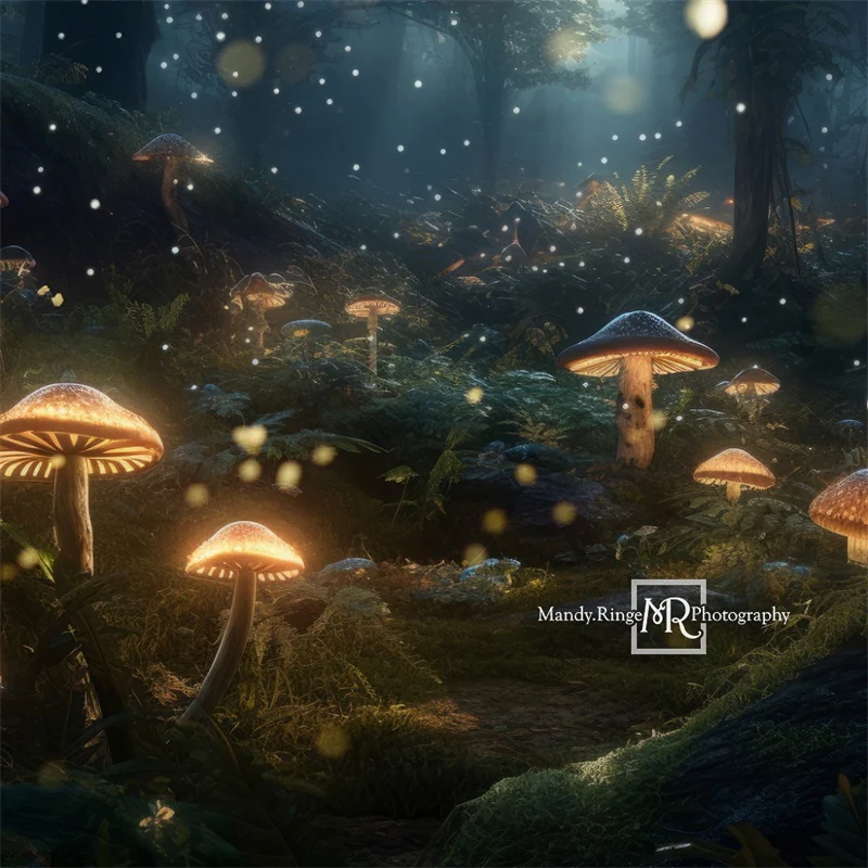 Kate Enchanted Mushroom Forest Night Backdrop Designed by Mandy Ringe Photography - Image 2