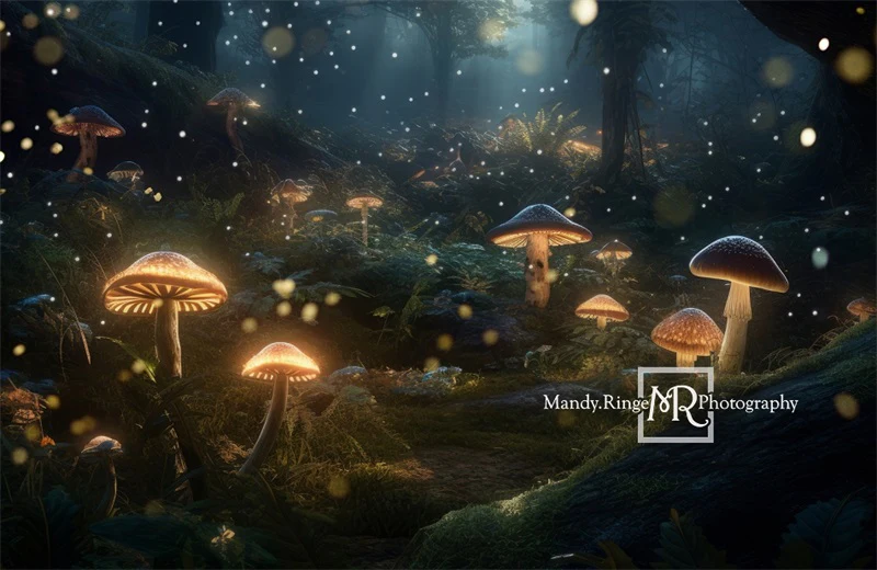 Kate Enchanted Mushroom Forest Night Backdrop Designed by Mandy Ringe Photography - Image 3