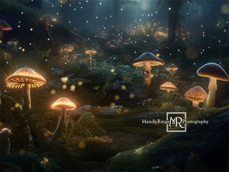 Kate Enchanted Mushroom Forest Night Backdrop Designed by Mandy Ringe Photography - Image 4