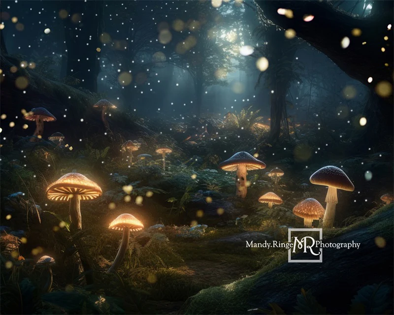 Kate Enchanted Mushroom Forest Night Backdrop Designed by Mandy Ringe Photography - Image 5