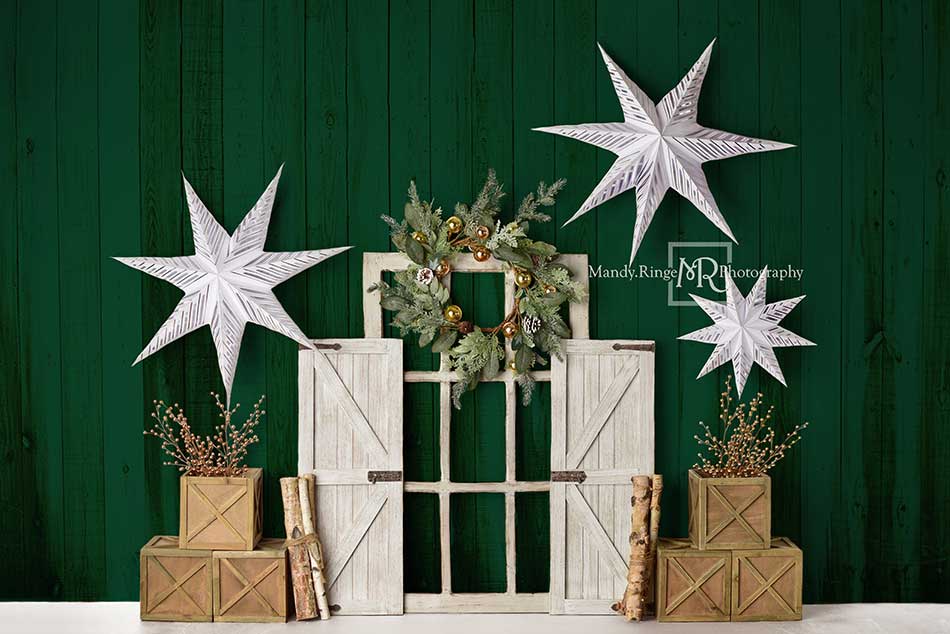 Kate Evergreen Christmas Holiday Backdrop Designed By Mandy Ringe Photography - Image 2