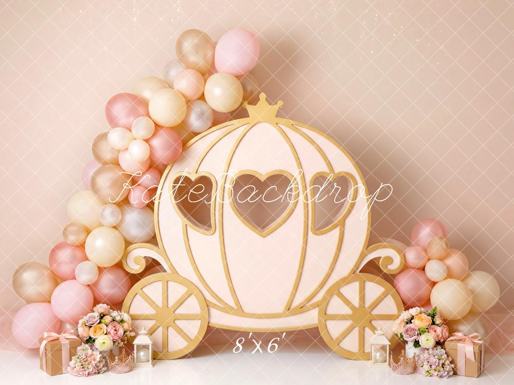 Kate Fairy Carriage Balloons Pink Backdrop Designed by Patty Robert - Image 3