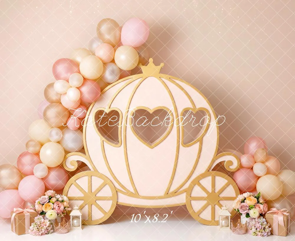 Kate Fairy Carriage Balloons Pink Backdrop Designed by Patty Robert - Image 6