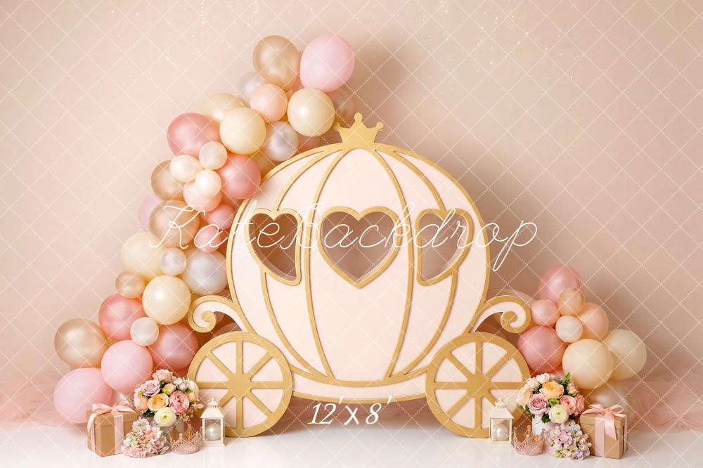 Kate Fairy Carriage Balloons Pink Backdrop Designed by Patty Robert - Image 8