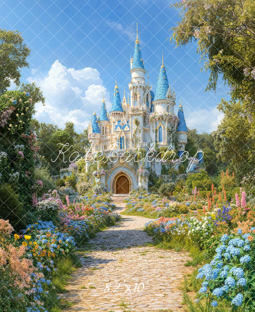 Kate Fairy Castle Cobblestone Path Fleece Backdrop Designed by Chain Photography - Image 3