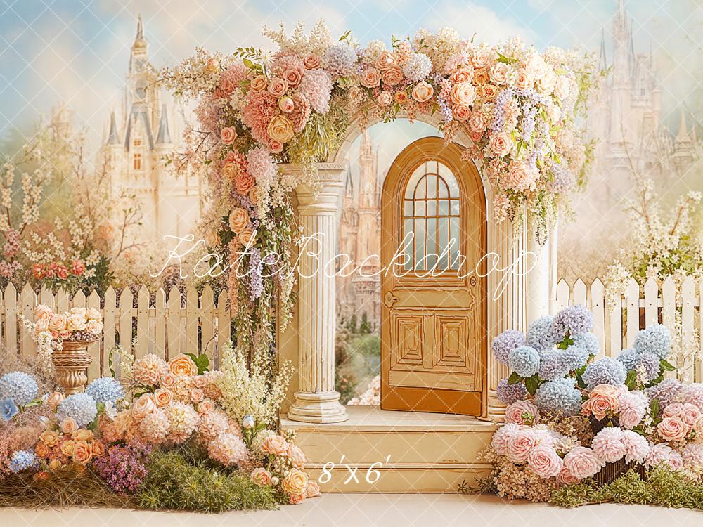 Kate Fairy Castle Door Floral Arch Pastel Backdrop Designed by Chain Photography - Image 3