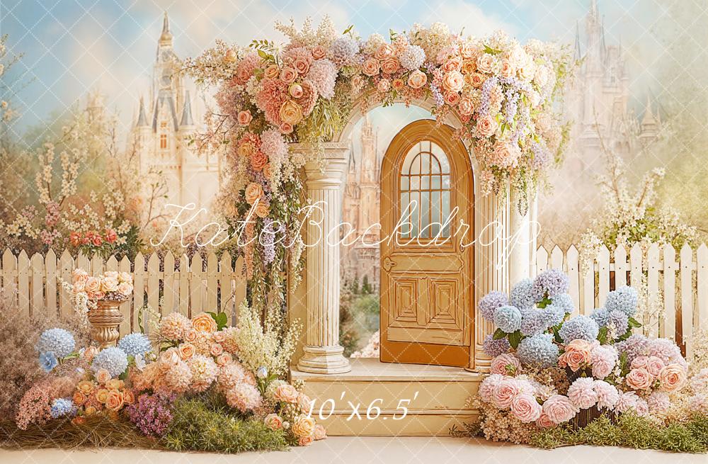 Kate Fairy Castle Door Floral Arch Pastel Backdrop Designed by Chain Photography - Image 4