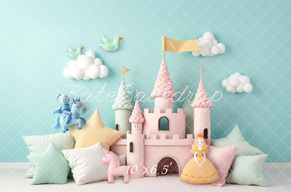 Kate Fairy Castle Princess Pastel Cushions Backdrop Designed by Laura Bybee - Image 4