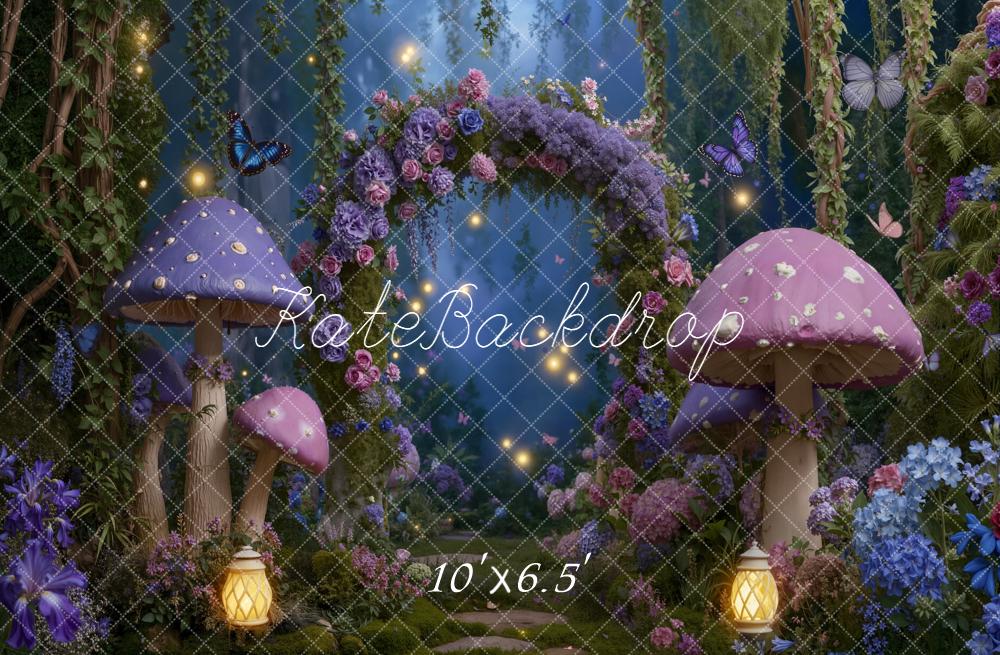 Kate Fairy Fantasy Arch Mushrooms Lanterns Backdrop Designed by Emetselch - Image 4
