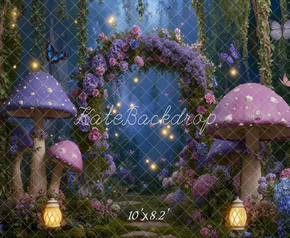 Kate Fairy Fantasy Arch Mushrooms Lanterns Backdrop Designed by Emetselch - Image 6