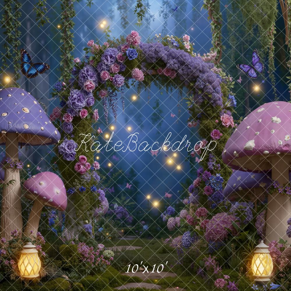 Kate Fairy Fantasy Arch Mushrooms Lanterns Backdrop Designed by Emetselch - Image 7
