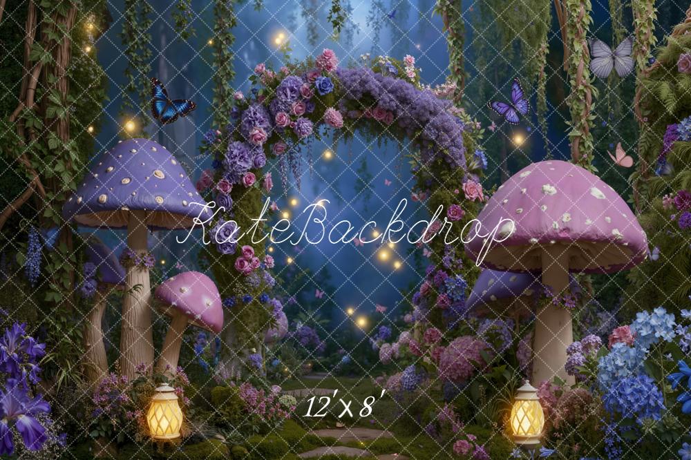 Kate Fairy Fantasy Arch Mushrooms Lanterns Backdrop Designed by Emetselch - Image 8