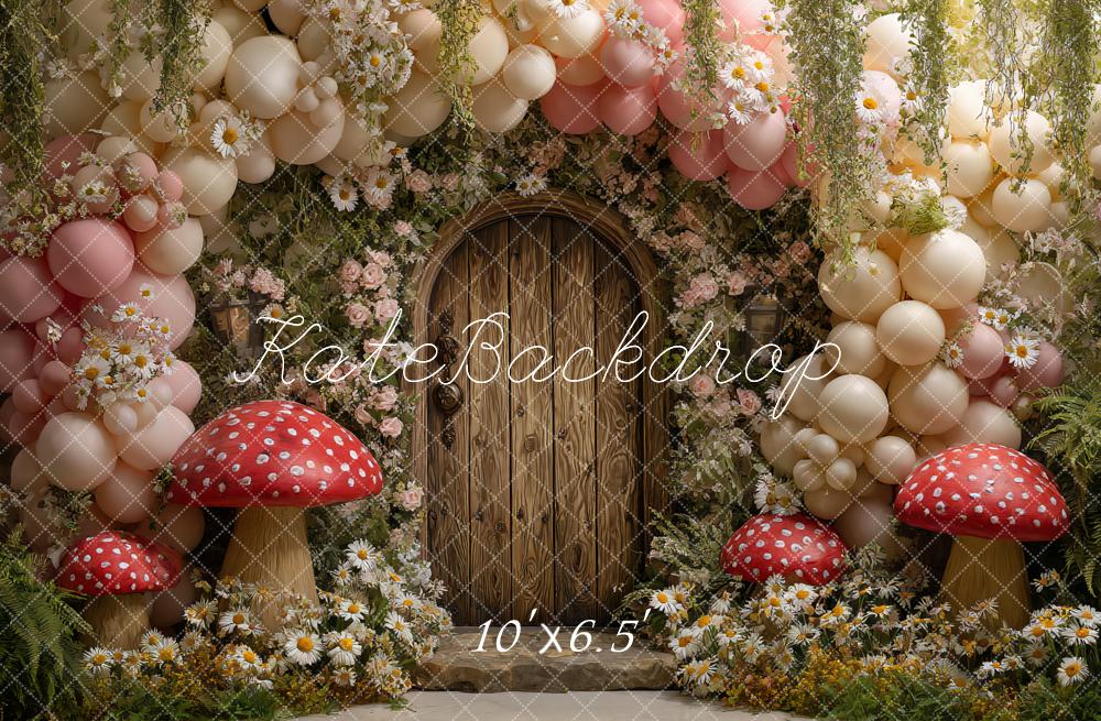 Kate Fairy Fantasy Balloon Arch Mushrooms Backdrop Designed by Ashley Paul - Image 6