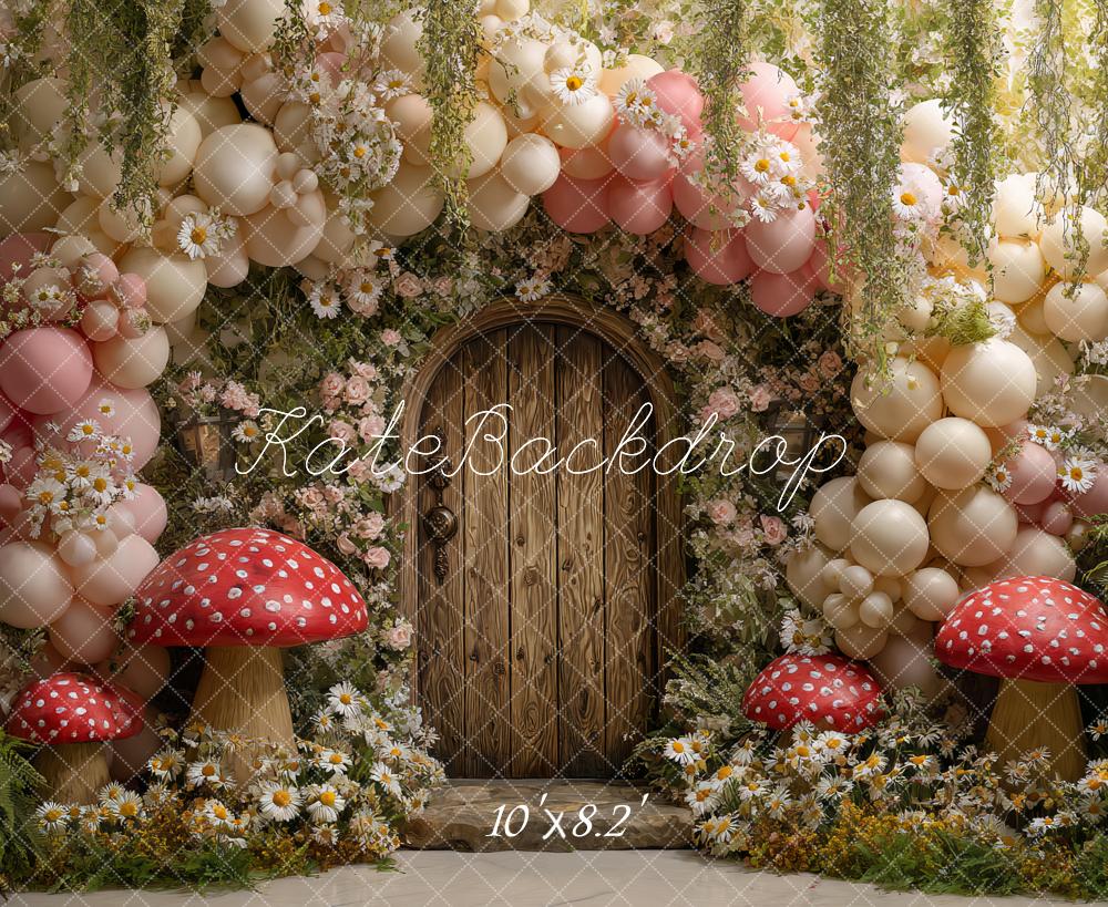 Kate Fairy Fantasy Balloon Arch Mushrooms Backdrop Designed by Ashley Paul - Image 8