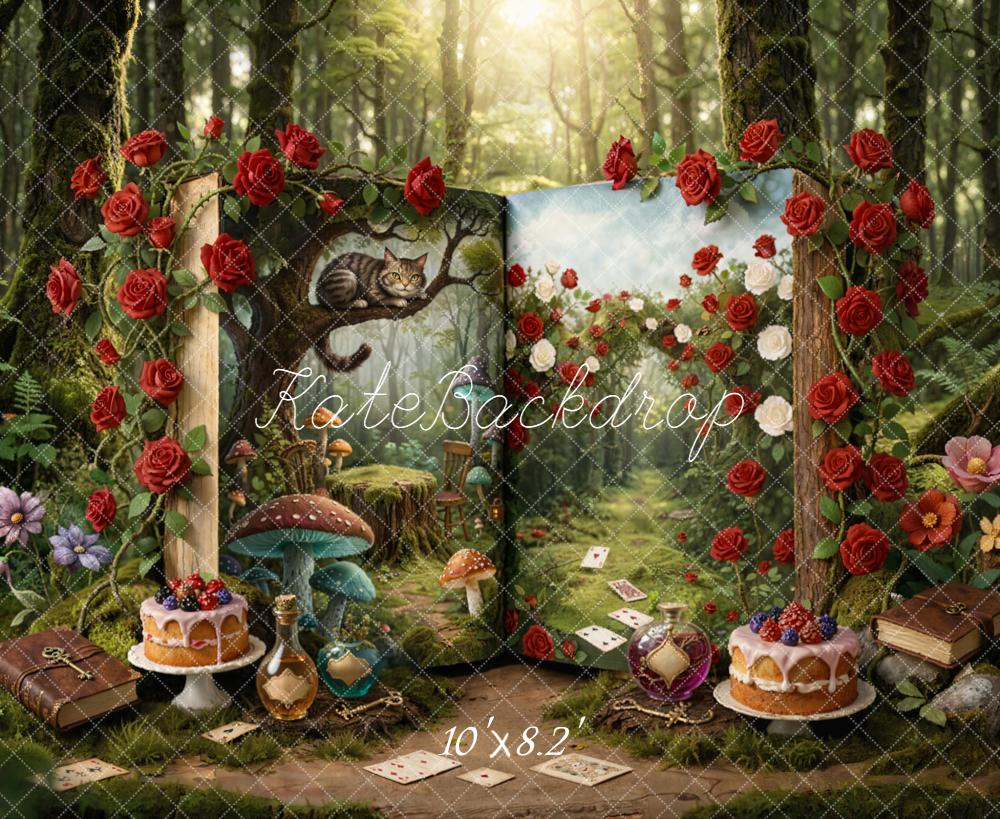 Kate Fairy Fantasy Book Roses Forest Backdrop Designed by Emetselch - Image 6