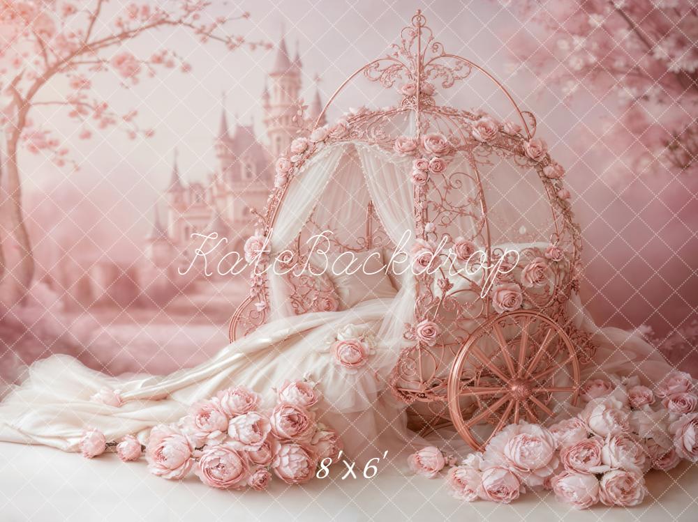 Kate Fairy Fantasy Carriage Castle Pink Backdrop Designed by Emetselch - Image 3