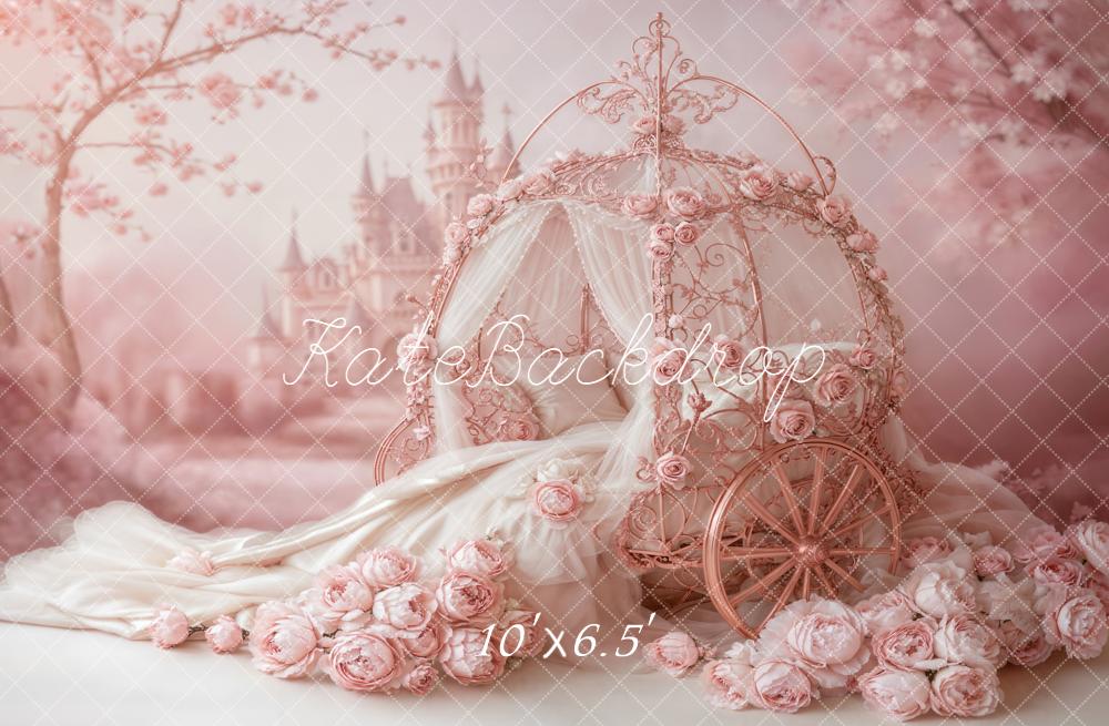 Kate Fairy Fantasy Carriage Castle Pink Backdrop Designed by Emetselch - Image 4