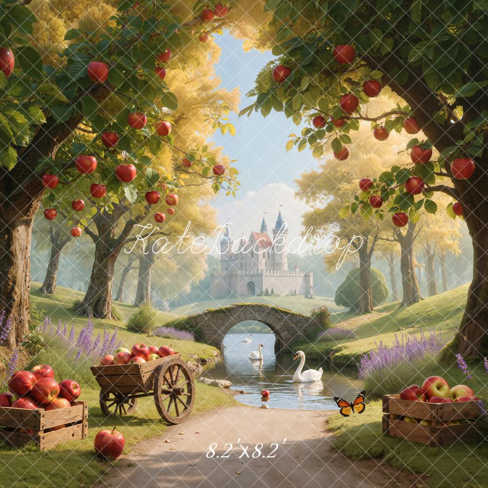 Kate Fairy Fantasy Castle Apples Swans Backdrop Designed by Emetselch - Image 3