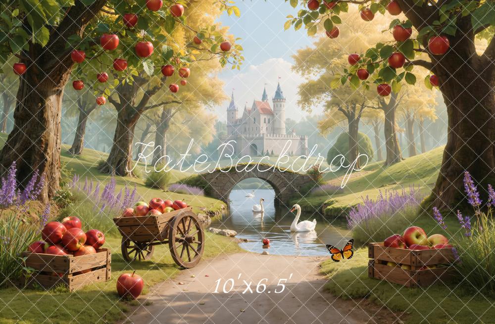 Kate Fairy Fantasy Castle Apples Swans Backdrop Designed by Emetselch - Image 7