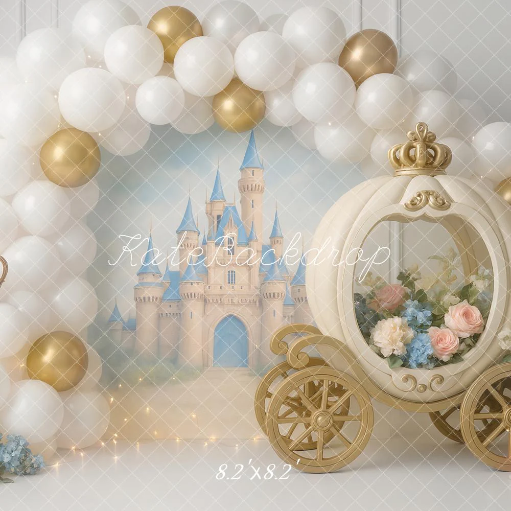 Kate Fairy Fantasy Castle Carriage Florals Balloons Backdrop Designed by Ashley Paul - Image 5