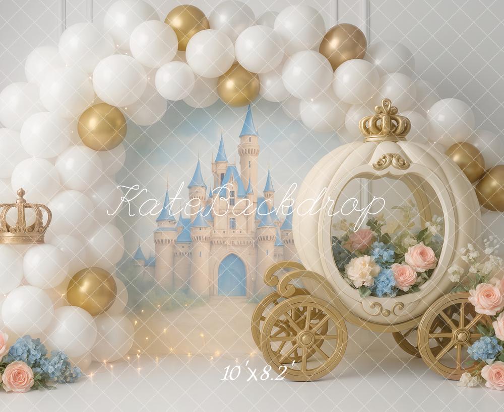 Kate Fairy Fantasy Castle Carriage Florals Balloons Backdrop Designed by Ashley Paul - Image 6