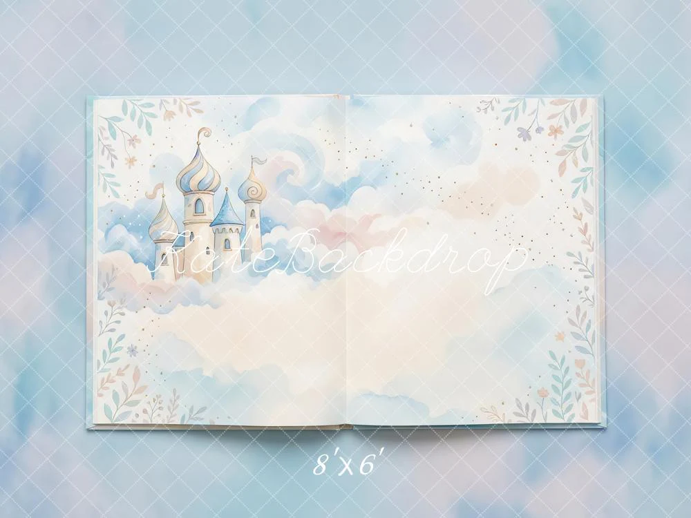 Kate Blue Fairy Fantasy Castle Open Book Backdrop Designed by Mini MakeBelieve - Image 3