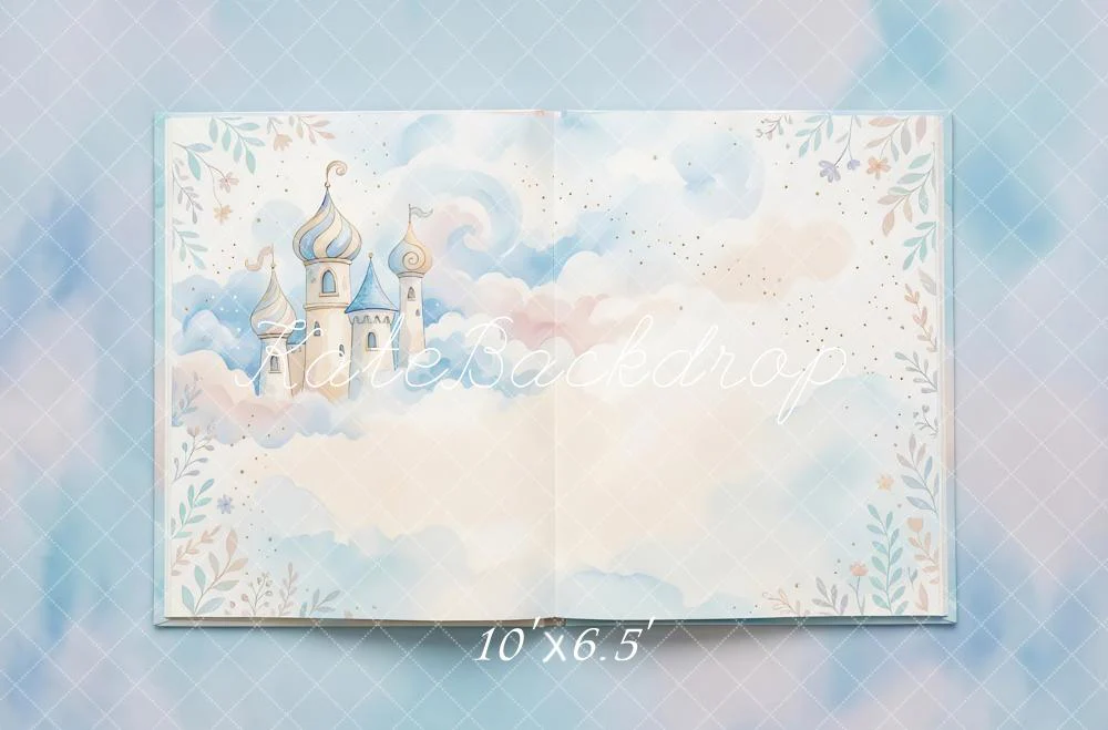 Kate Blue Fairy Fantasy Castle Open Book Backdrop Designed by Mini MakeBelieve - Image 4