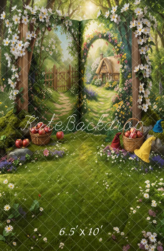 Kate Fairy Fantasy Cottage Forest Fleece Backdrop Designed by Chain Photography - Image 2