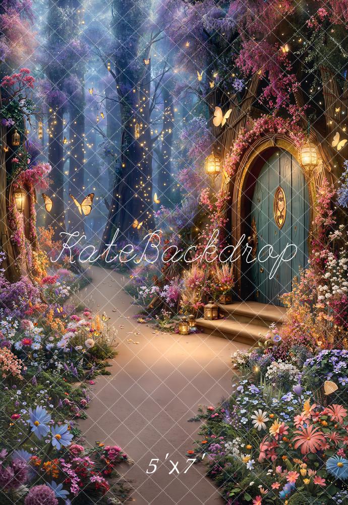 Kate Spring Fairy Fantasy Forest Lanterns Backdrop Designed by Emetselch - Image 2