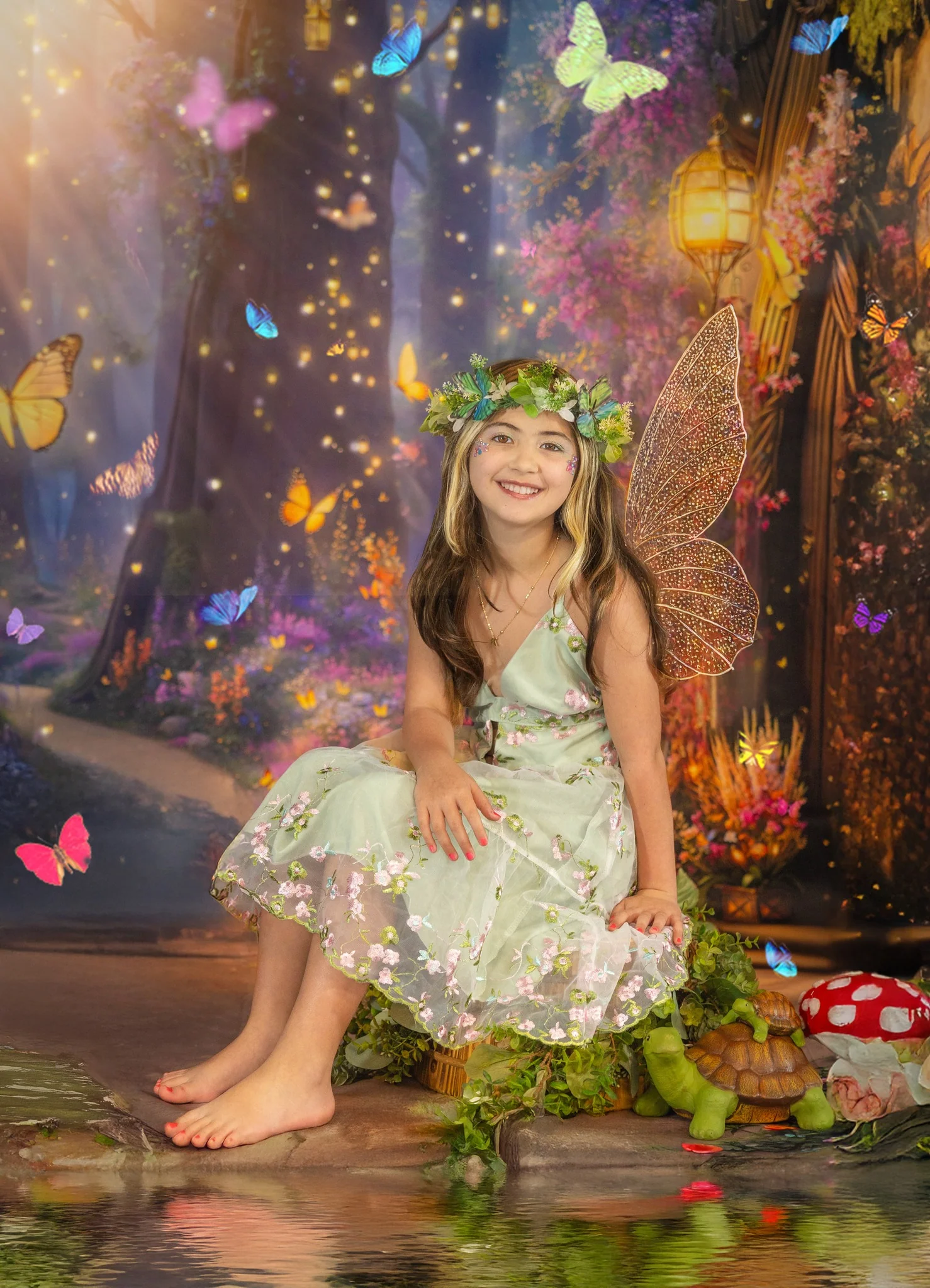 Kate Spring Fairy Fantasy Forest Lanterns Backdrop Designed by Emetselch - Image 6